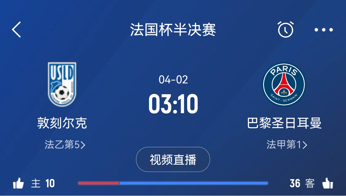 繼續(xù)大撤退？法國(guó)杯半決賽敦刻爾克挑戰(zhàn)巴黎，此前連續(xù)逆轉(zhuǎn)法甲隊(duì)