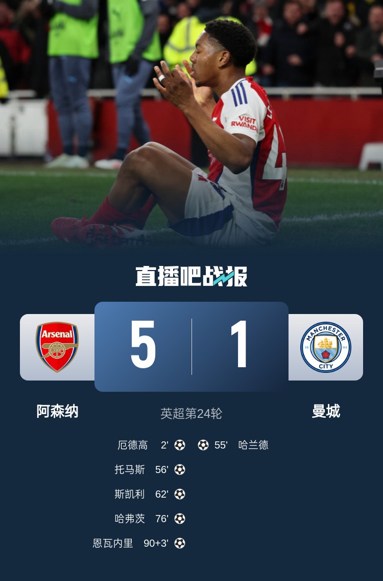 硬氣槍手無畏強敵！阿森納本賽季5-1碾壓曼城，3-0完勝皇馬